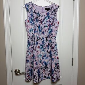 J Crew Lavender Abstract Print Sleeveless Dress Size 4 EUC
